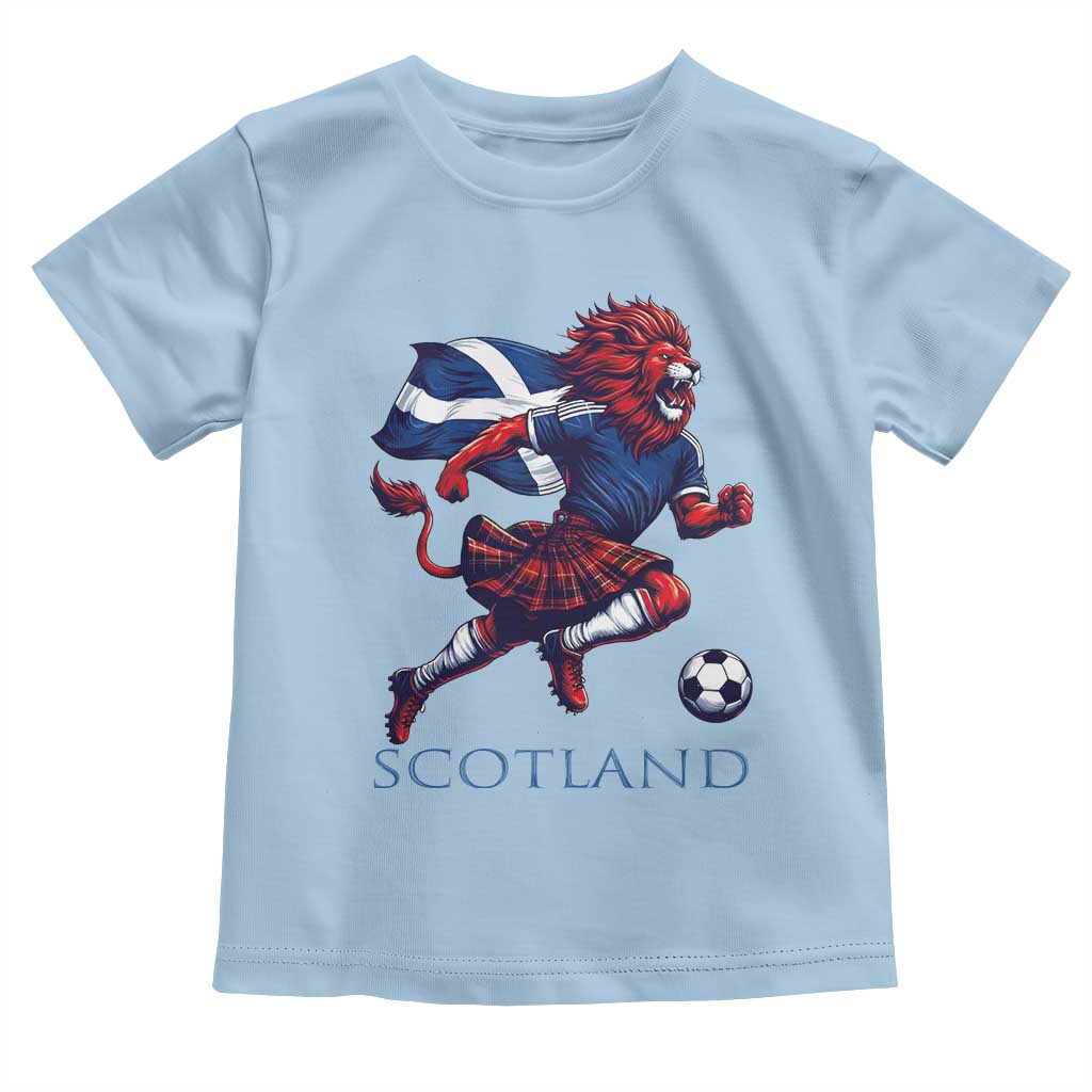 Scottish Lion Football Toddler T Shirt Brave Lion in Kilt with Flag Cape Pride - Wonder Print Shop