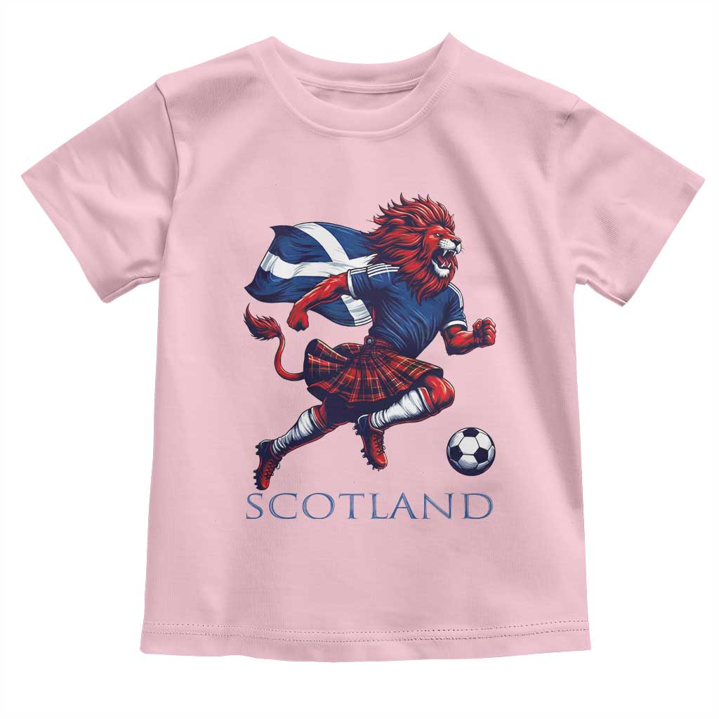 Scottish Lion Football Toddler T Shirt Brave Lion in Kilt with Flag Cape Pride - Wonder Print Shop
