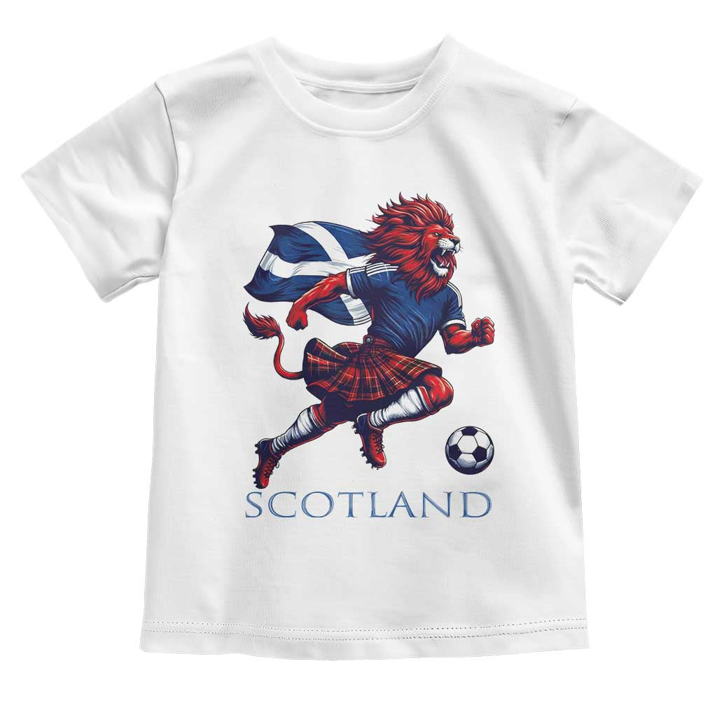 Scottish Lion Football Toddler T Shirt Brave Lion in Kilt with Flag Cape Pride - Wonder Print Shop