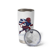 Scottish Lion Football Tumbler Cup Brave Lion in Kilt with Flag Cape Pride - Wonder Print Shop