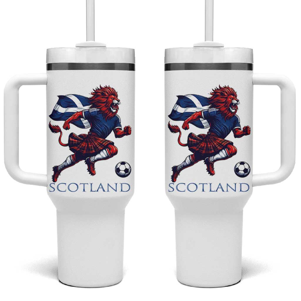 Scottish Lion Football Tumbler With Handle Brave Lion in Kilt with Flag Cape Pride - Wonder Print Shop