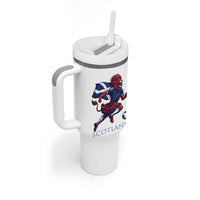 Scottish Lion Football Tumbler With Handle Brave Lion in Kilt with Flag Cape Pride - Wonder Print Shop