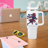 Scottish Lion Football Tumbler With Handle Brave Lion in Kilt with Flag Cape Pride - Wonder Print Shop
