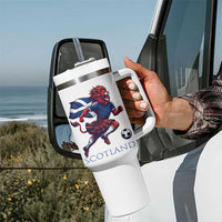 Scottish Lion Football Tumbler With Handle Brave Lion in Kilt with Flag Cape Pride - Wonder Print Shop