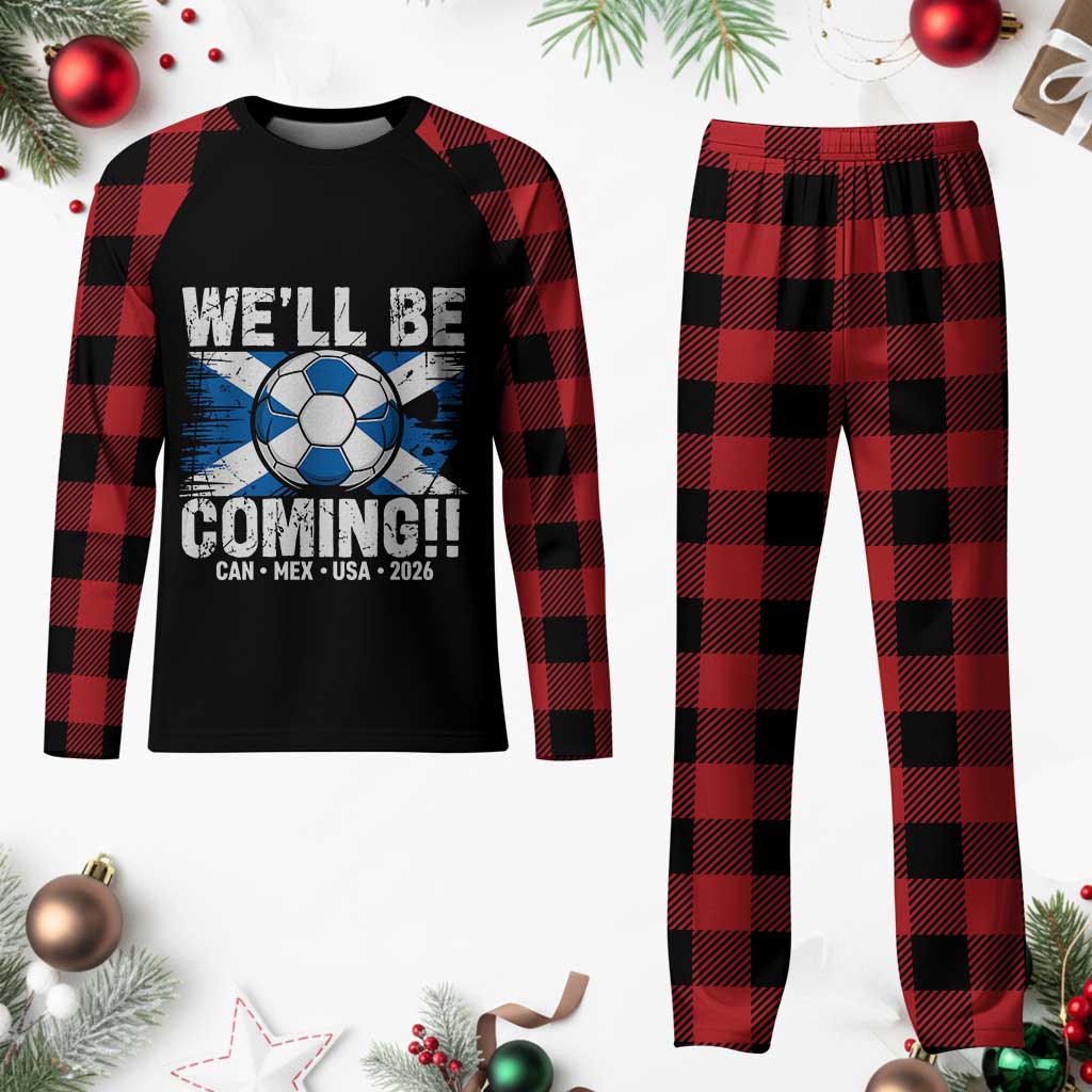 We’ll Be Coming Soccer Plaid Pajama Set Scotland Flag Pride Football Fans - Wonder Print Shop