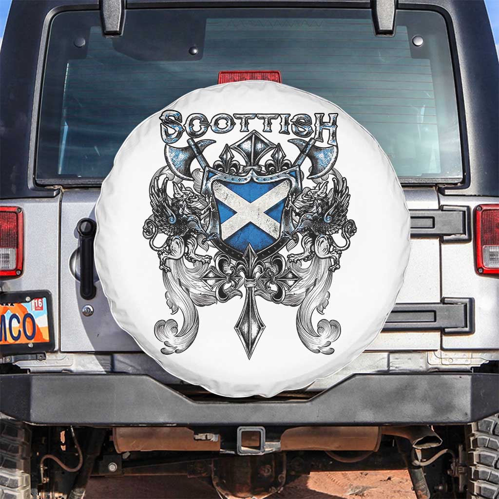 Scottish Heritage Crest Gothic Spare Tire Cover Medieval Flag and Sword Celtic Pride - Wonder Print Shop