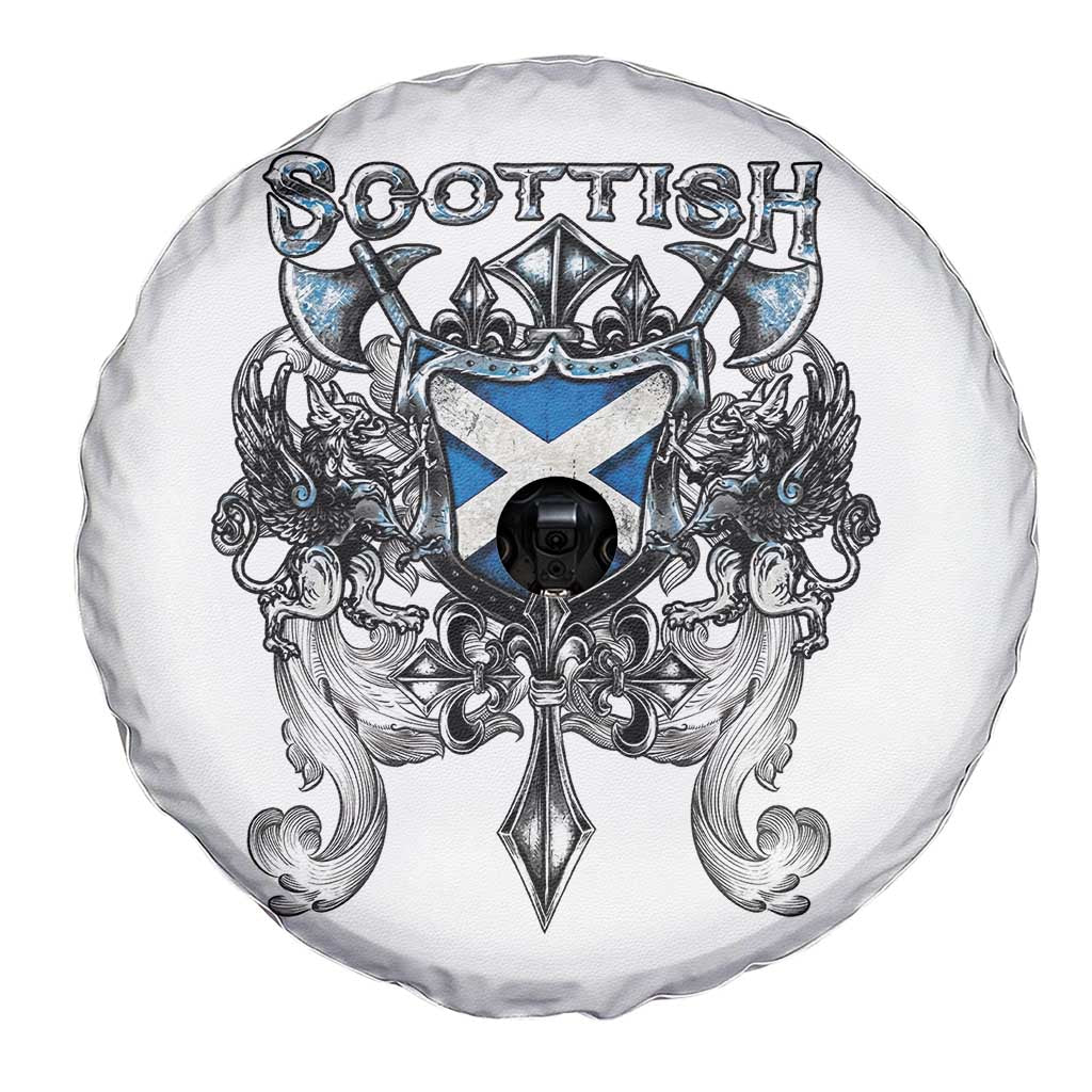 Scottish Heritage Crest Gothic Spare Tire Cover Medieval Flag and Sword Celtic Pride - Wonder Print Shop