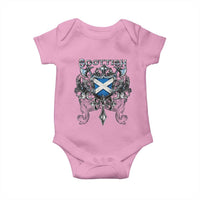 Scottish Heritage Crest Gothic Baby Onesie Medieval Flag and Sword Celtic Pride - Wonder Print Shop