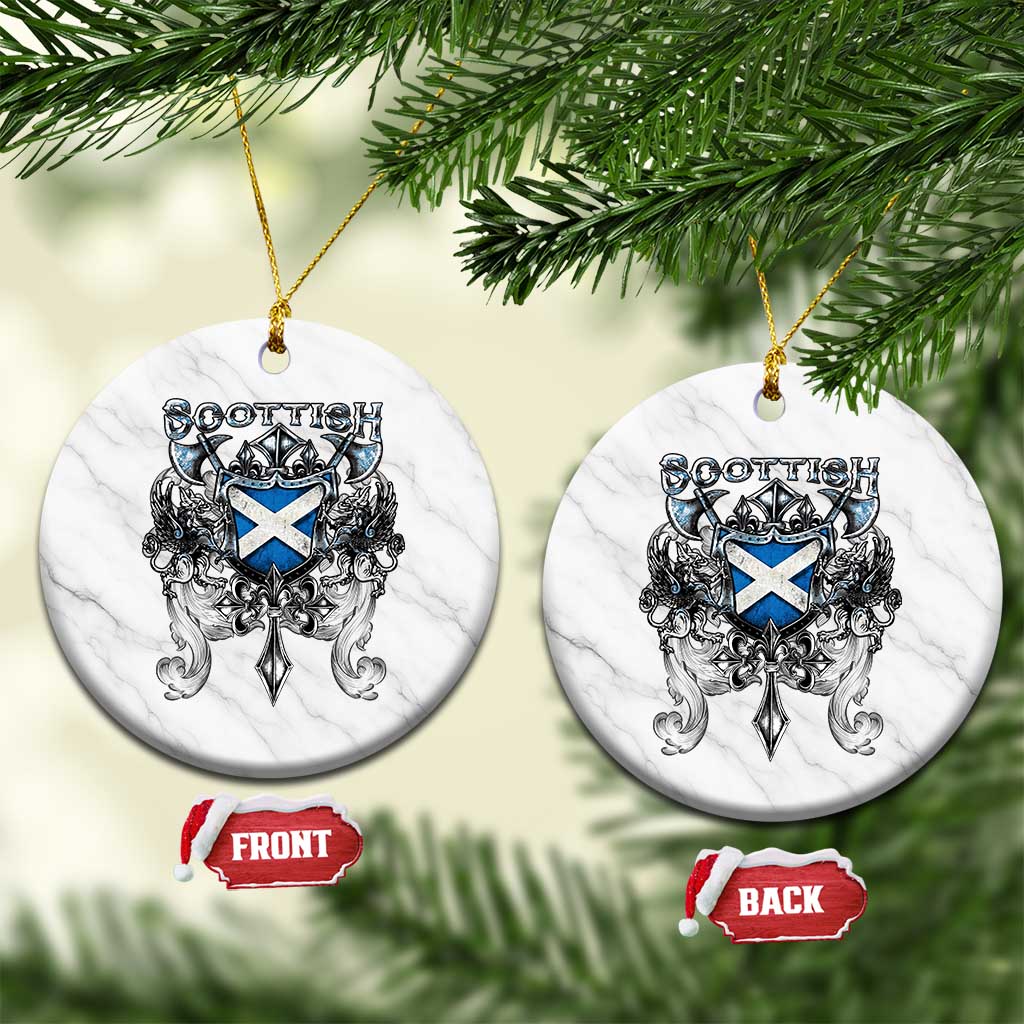 Scottish Heritage Crest Gothic Ceramic Ornament Medieval Flag and Sword Celtic Pride - Wonder Print Shop