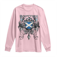Scottish Heritage Crest Gothic Long Sleeve Shirt Medieval Flag and Sword Celtic Pride - Wonder Print Shop