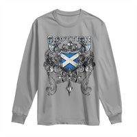 Scottish Heritage Crest Gothic Long Sleeve Shirt Medieval Flag and Sword Celtic Pride - Wonder Print Shop