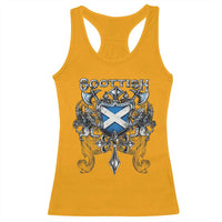 Scottish Heritage Crest Gothic Racerback Tank Top Medieval Flag and Sword Celtic Pride - Wonder Print Shop