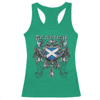 Scottish Heritage Crest Gothic Racerback Tank Top Medieval Flag and Sword Celtic Pride - Wonder Print Shop