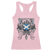 Scottish Heritage Crest Gothic Racerback Tank Top Medieval Flag and Sword Celtic Pride - Wonder Print Shop