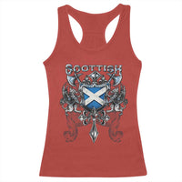 Scottish Heritage Crest Gothic Racerback Tank Top Medieval Flag and Sword Celtic Pride - Wonder Print Shop