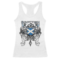Scottish Heritage Crest Gothic Racerback Tank Top Medieval Flag and Sword Celtic Pride - Wonder Print Shop