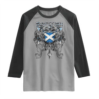 Scottish Heritage Crest Gothic Raglan Shirt Medieval Flag and Sword Celtic Pride - Wonder Print Shop