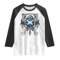 Scottish Heritage Crest Gothic Raglan Shirt Medieval Flag and Sword Celtic Pride - Wonder Print Shop
