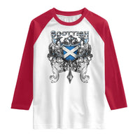 Scottish Heritage Crest Gothic Raglan Shirt Medieval Flag and Sword Celtic Pride - Wonder Print Shop