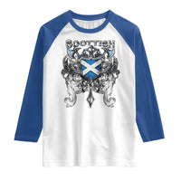 Scottish Heritage Crest Gothic Raglan Shirt Medieval Flag and Sword Celtic Pride - Wonder Print Shop