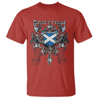 Scottish Heritage Crest Gothic T Shirt Medieval Flag and Sword Celtic Pride - Wonder Print Shop