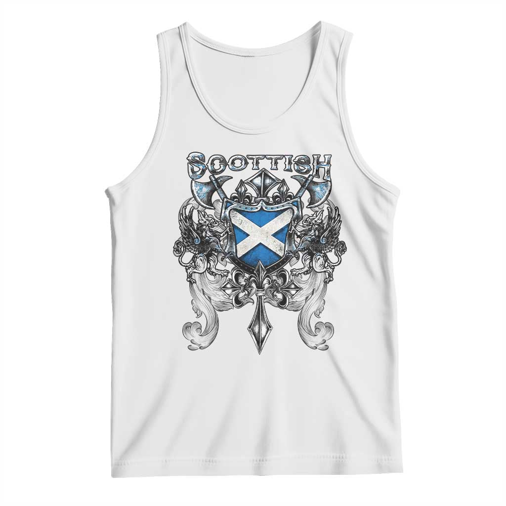 Scottish Heritage Crest Gothic Tank Top Medieval Flag and Sword Celtic Pride - Wonder Print Shop