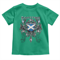 Scottish Heritage Crest Gothic Toddler T Shirt Medieval Flag and Sword Celtic Pride - Wonder Print Shop