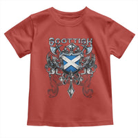 Scottish Heritage Crest Gothic Toddler T Shirt Medieval Flag and Sword Celtic Pride - Wonder Print Shop