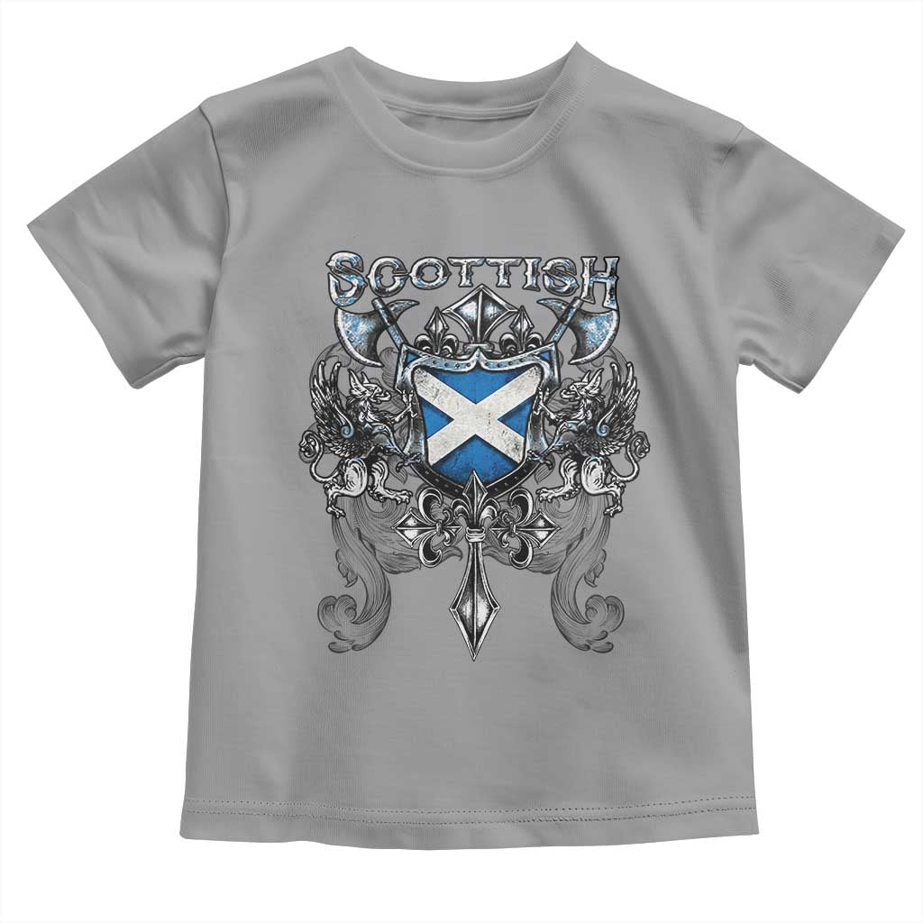 Scottish Heritage Crest Gothic Toddler T Shirt Medieval Flag and Sword Celtic Pride - Wonder Print Shop