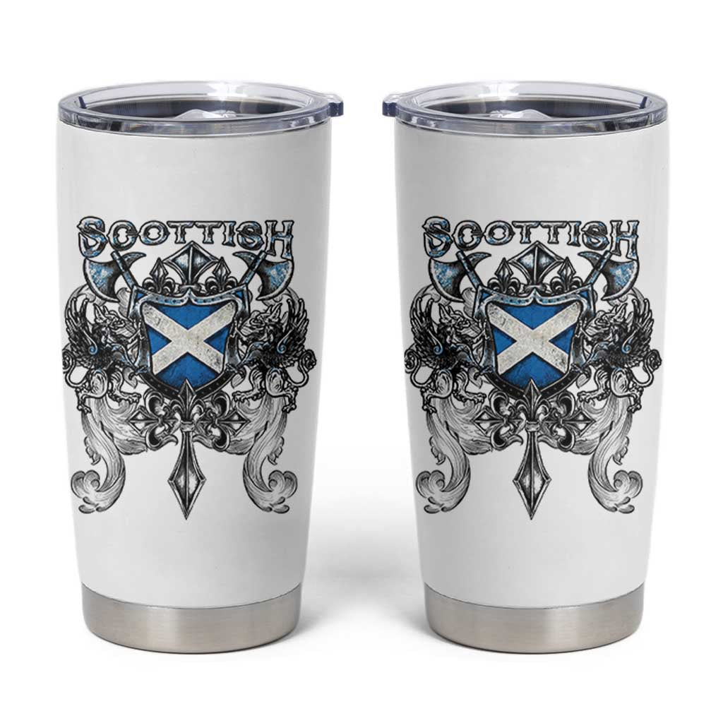 Scottish Heritage Crest Gothic Tumbler Cup Medieval Flag and Sword Celtic Pride - Wonder Print Shop