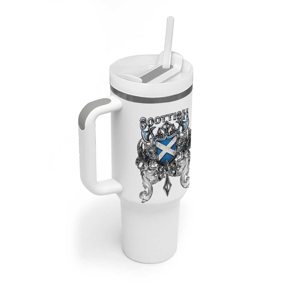 Scottish Heritage Crest Gothic Tumbler With Handle Medieval Flag and Sword Celtic Pride - Wonder Print Shop