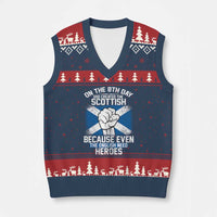 On the 8th Day God Created the Scottish V-Neck Knit Sweater Vest Funny Heroic Scotland Pride - Wonder Print Shop