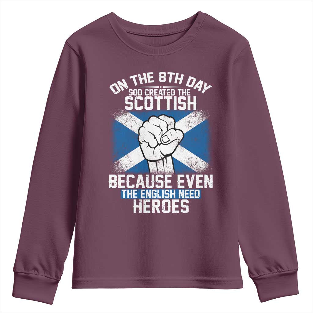 On the 8th Day God Created the Scottish Youth Sweatshirt Funny Heroic Scotland Pride - Wonder Print Shop