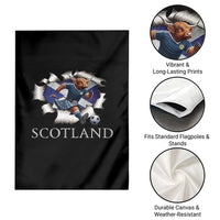 Funny Highland Cow in Kilt Footballer Garden Flag We'll Be Coming Scottish Pride Football Fans - Wonder Print Shop