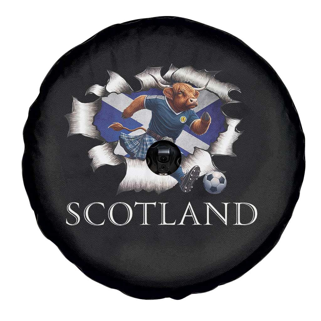 Funny Highland Cow in Kilt Footballer Spare Tire Cover We'll Be Coming Scottish Pride Football Fans - Wonder Print Shop