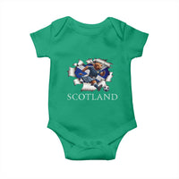 Funny Highland Cow in Kilt Footballer Baby Onesie We'll Be Coming Scottish Pride Football Fans - Wonder Print Shop