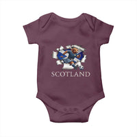 Funny Highland Cow in Kilt Footballer Baby Onesie We'll Be Coming Scottish Pride Football Fans - Wonder Print Shop