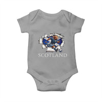 Funny Highland Cow in Kilt Footballer Baby Onesie We'll Be Coming Scottish Pride Football Fans - Wonder Print Shop