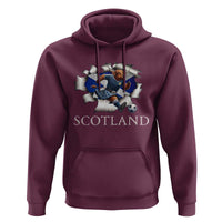 Funny Highland Cow in Kilt Footballer Hoodie We'll Be Coming Scottish Pride Football Fans - Wonder Print Shop