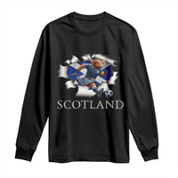 Funny Highland Cow in Kilt Footballer Long Sleeve Shirt We'll Be Coming Scottish Pride Football Fans - Wonder Print Shop