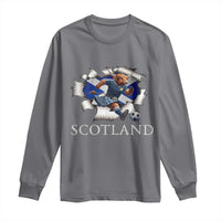 Funny Highland Cow in Kilt Footballer Long Sleeve Shirt We'll Be Coming Scottish Pride Football Fans - Wonder Print Shop