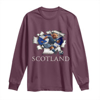 Funny Highland Cow in Kilt Footballer Long Sleeve Shirt We'll Be Coming Scottish Pride Football Fans - Wonder Print Shop