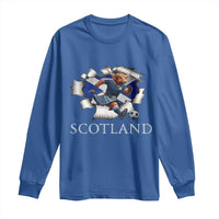 Funny Highland Cow in Kilt Footballer Long Sleeve Shirt We'll Be Coming Scottish Pride Football Fans - Wonder Print Shop