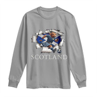 Funny Highland Cow in Kilt Footballer Long Sleeve Shirt We'll Be Coming Scottish Pride Football Fans - Wonder Print Shop