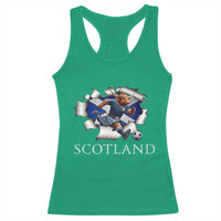 Funny Highland Cow in Kilt Footballer Racerback Tank Top We'll Be Coming Scottish Pride Football Fans - Wonder Print Shop