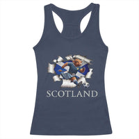 Funny Highland Cow in Kilt Footballer Racerback Tank Top We'll Be Coming Scottish Pride Football Fans - Wonder Print Shop