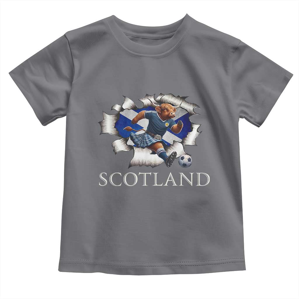 Funny Highland Cow in Kilt Footballer Toddler T Shirt We'll Be Coming Scottish Pride Football Fans - Wonder Print Shop