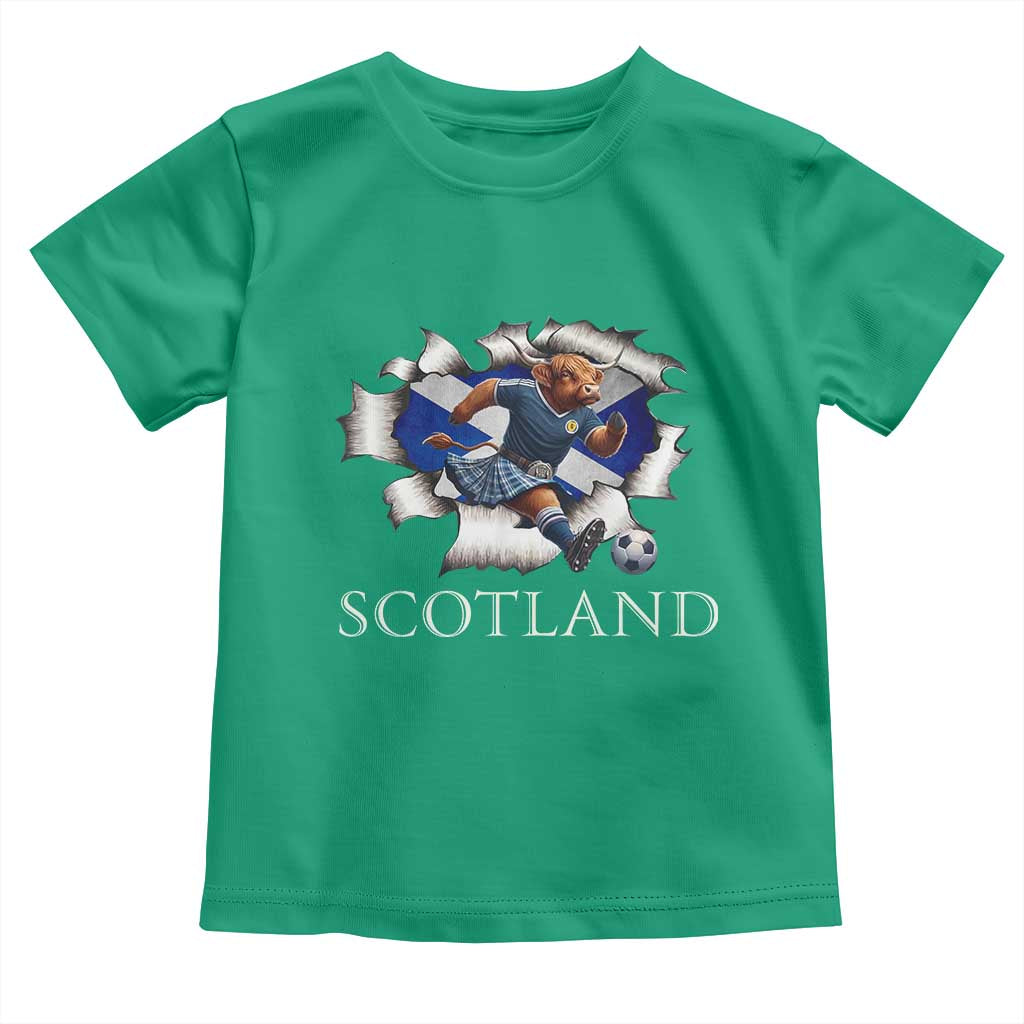 Funny Highland Cow in Kilt Footballer Toddler T Shirt We'll Be Coming Scottish Pride Football Fans - Wonder Print Shop