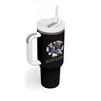 Funny Highland Cow in Kilt Footballer Tumbler With Handle We'll Be Coming Scottish Pride Football Fans - Wonder Print Shop