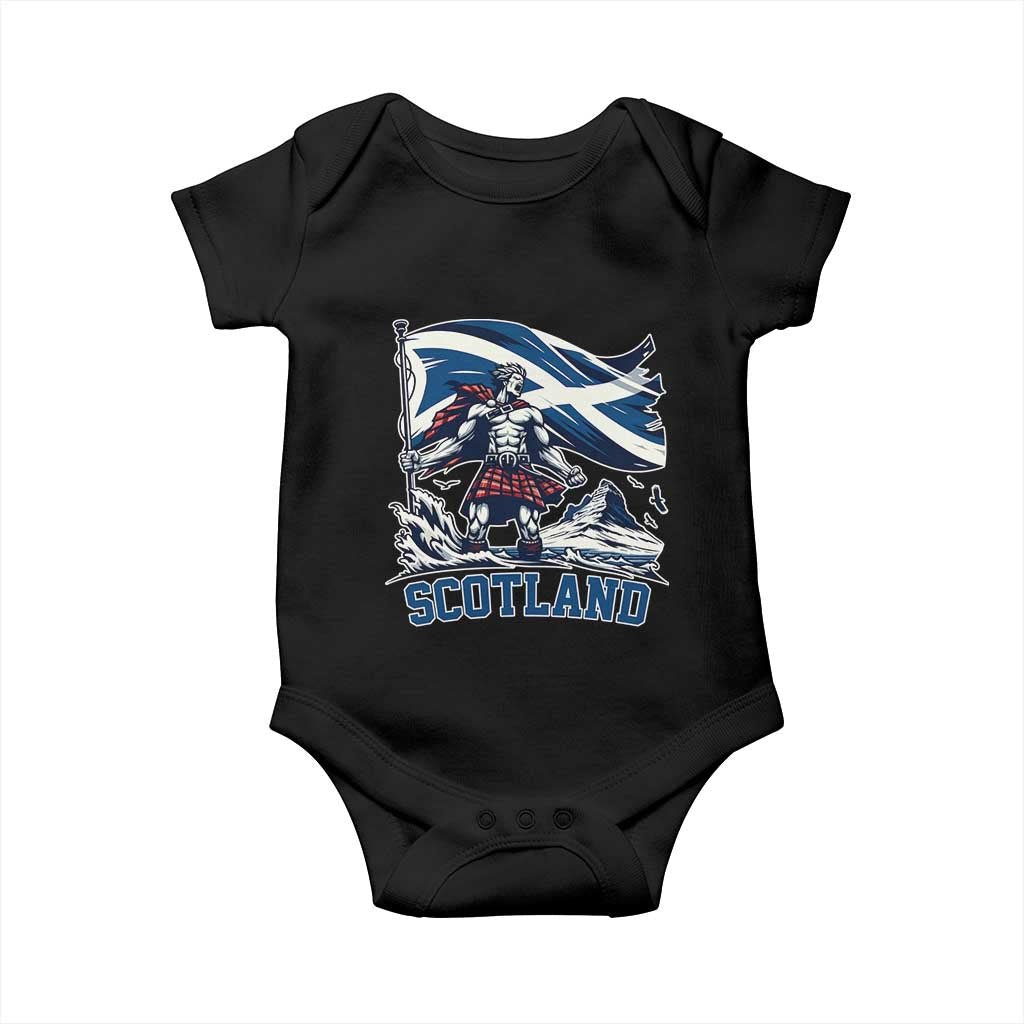 Scottish Warrior Baby Onesie Brave Highland Hero Scotland Flag - Wonder Print Shop